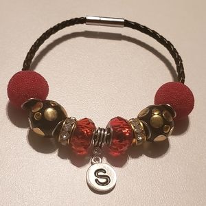 Red Initial S Bracelet